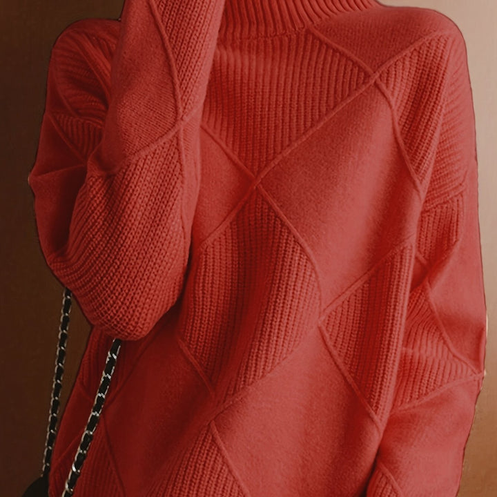 Corinne | High-Collar Knit Sweater in Timeless Solid Colour