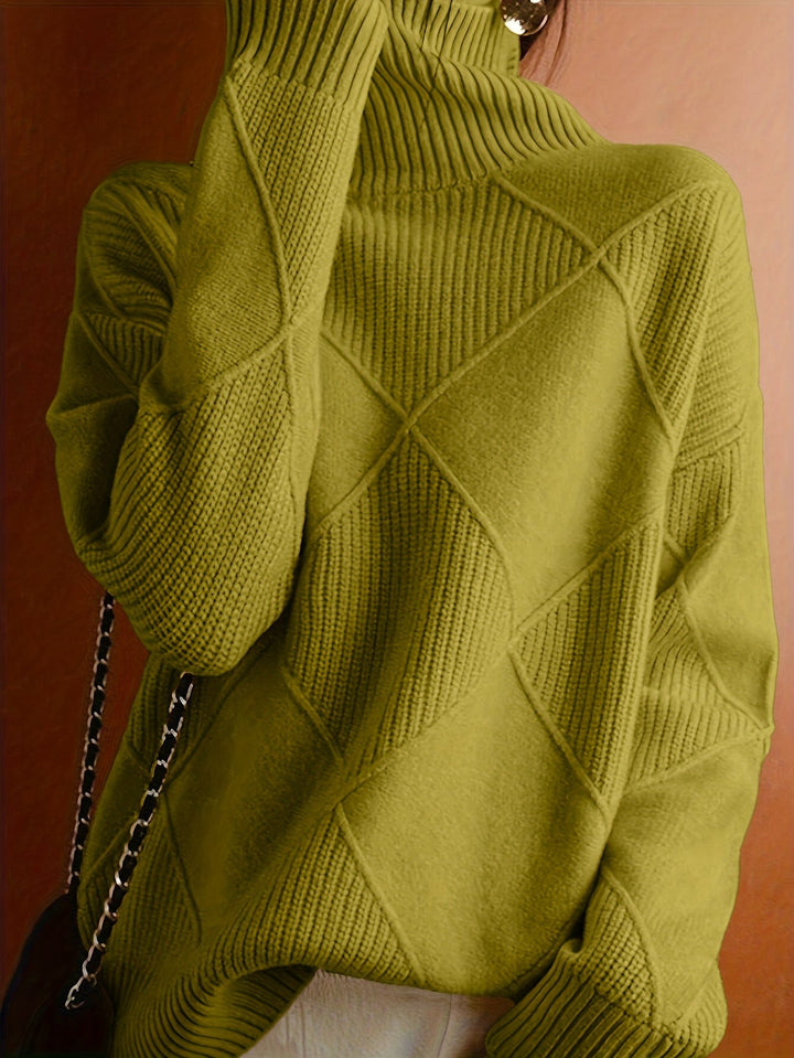 Corinne | High-Collar Knit Sweater in Timeless Solid Colour