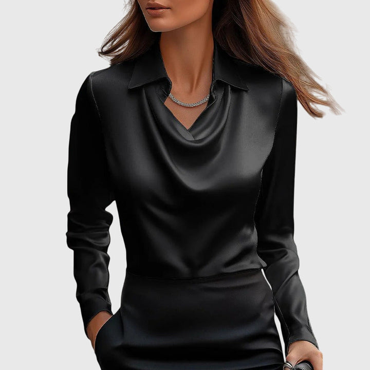 Sylvie | Soft Blouse with Elegant Pleated Neckline