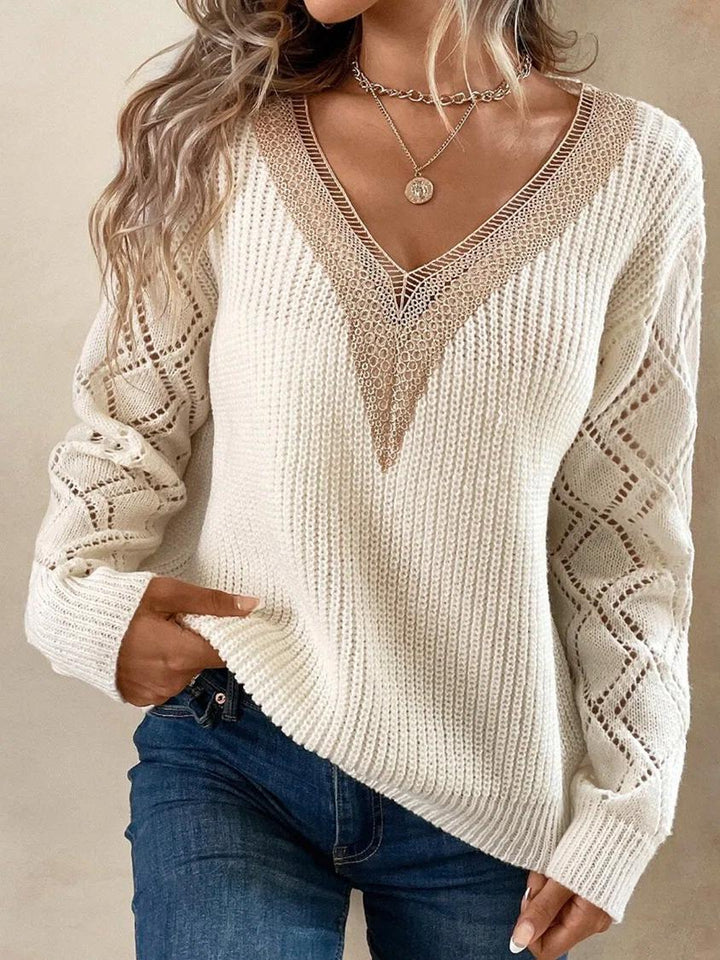 Elise | Two-Tone Knit Sweater