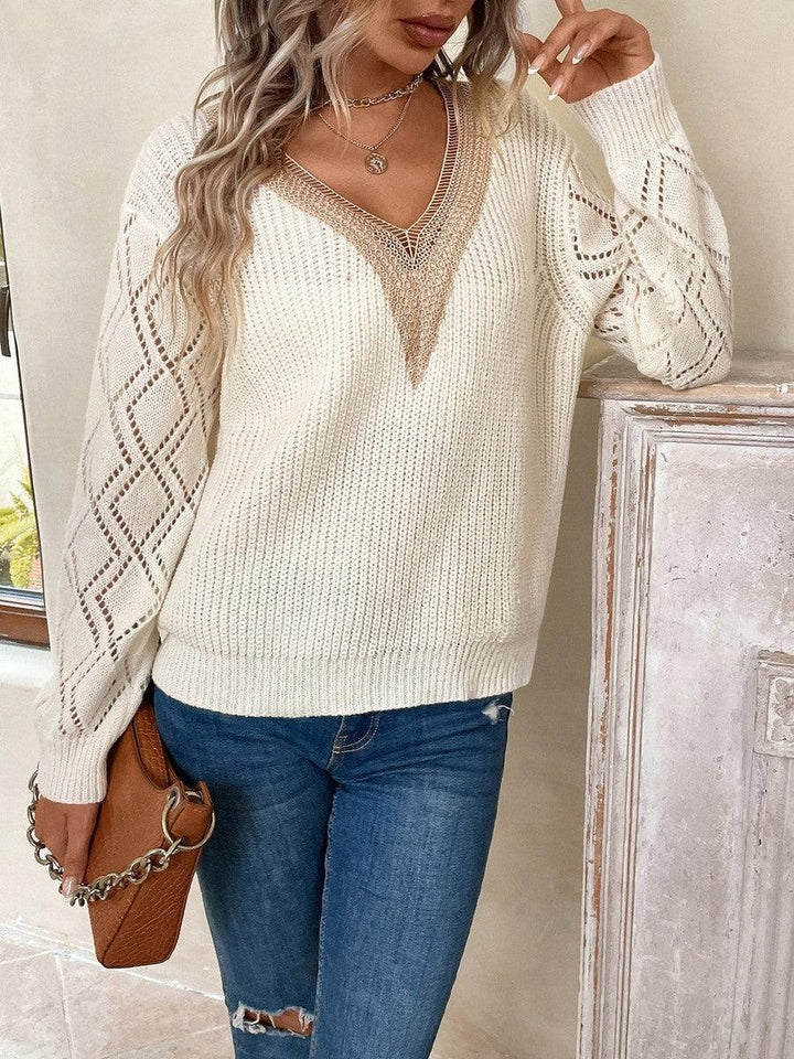 Elise | Two-Tone Knit Sweater