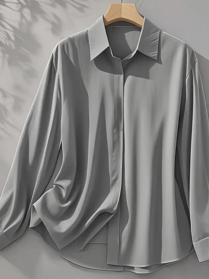 Amiliana | Fluid Shirt with Hidden Button Placket