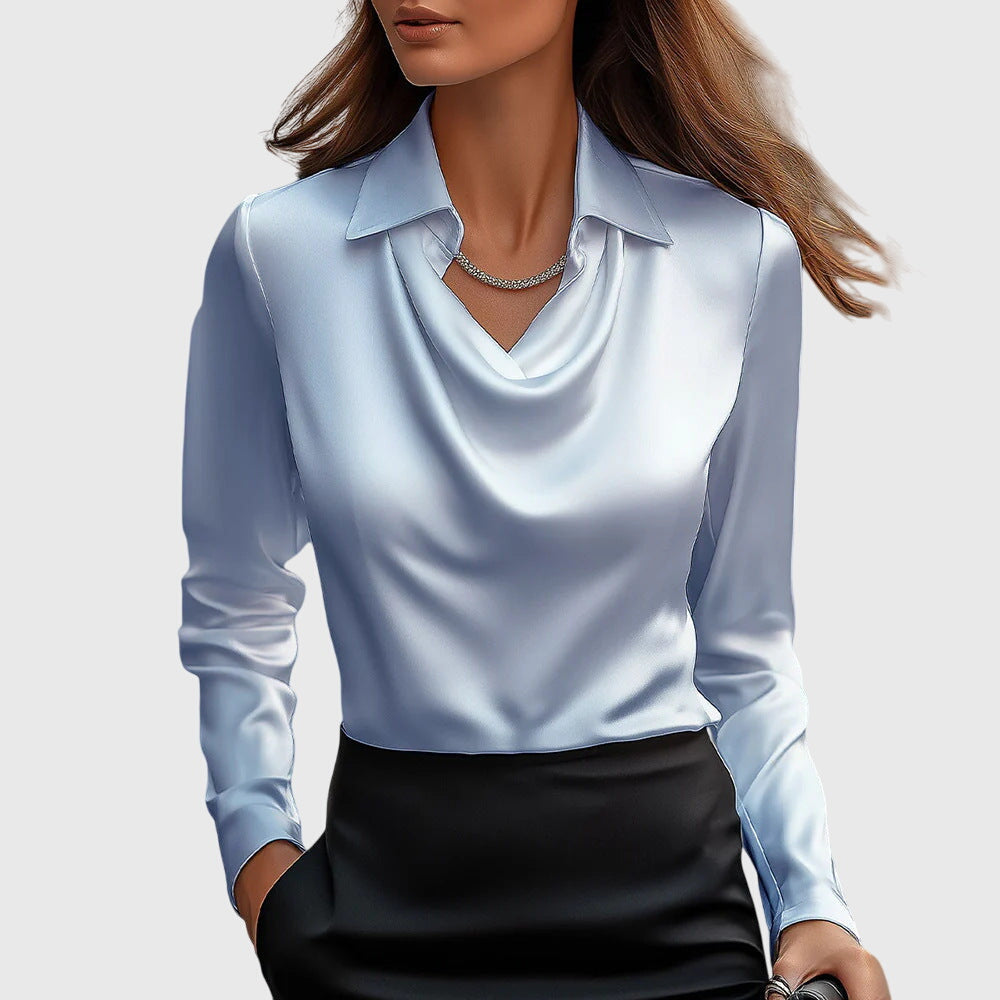 Sylvie | Soft Blouse with Elegant Pleated Neckline