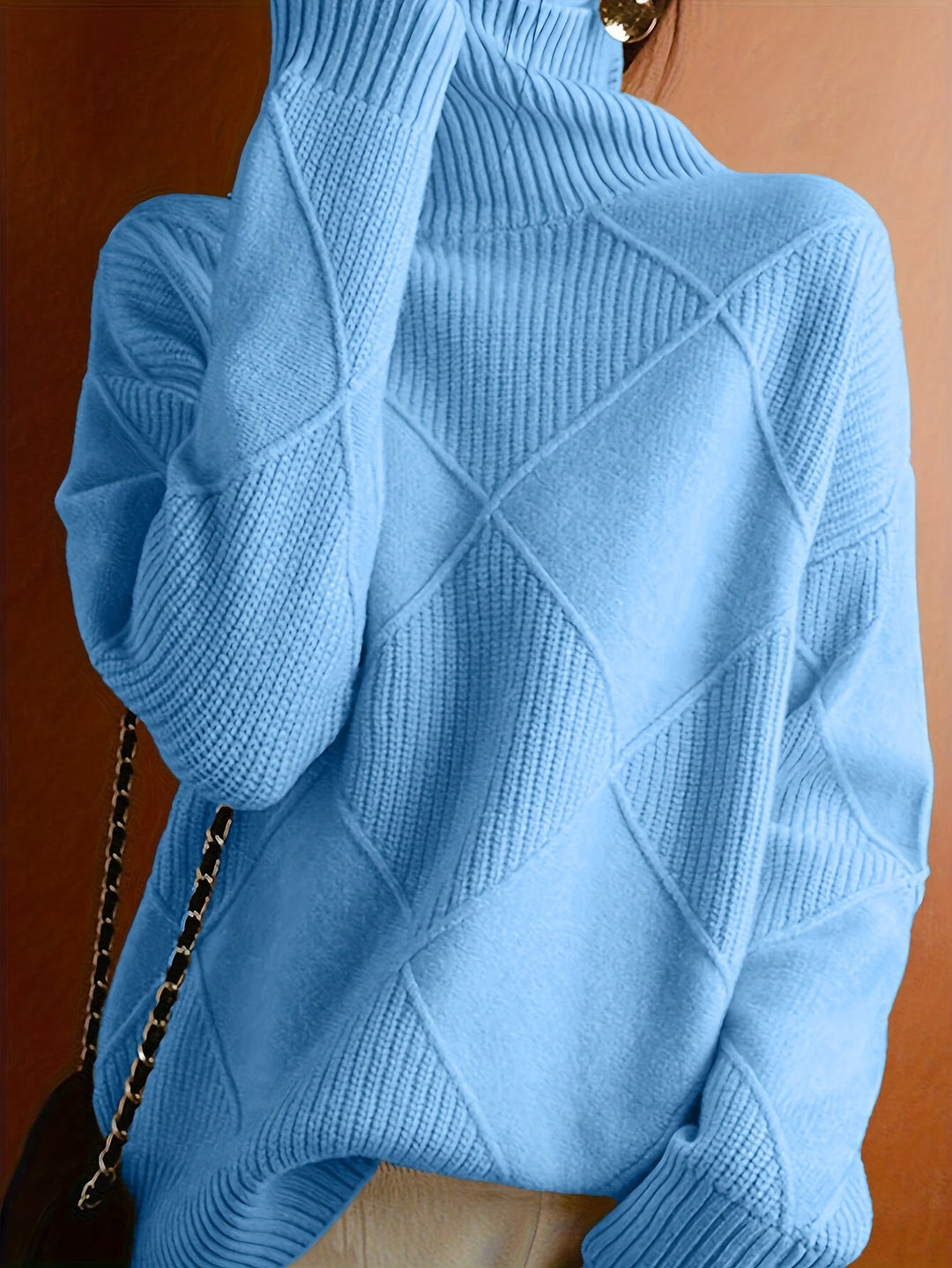 Corinne | High-Collar Knit Sweater in Timeless Solid Colour