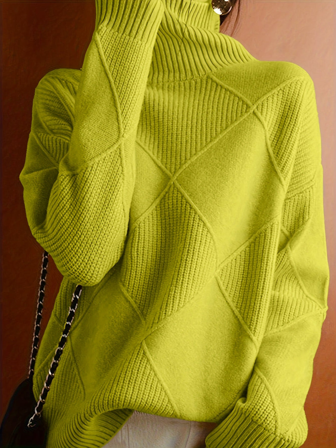 Corinne | High-Collar Knit Sweater in Timeless Solid Colour