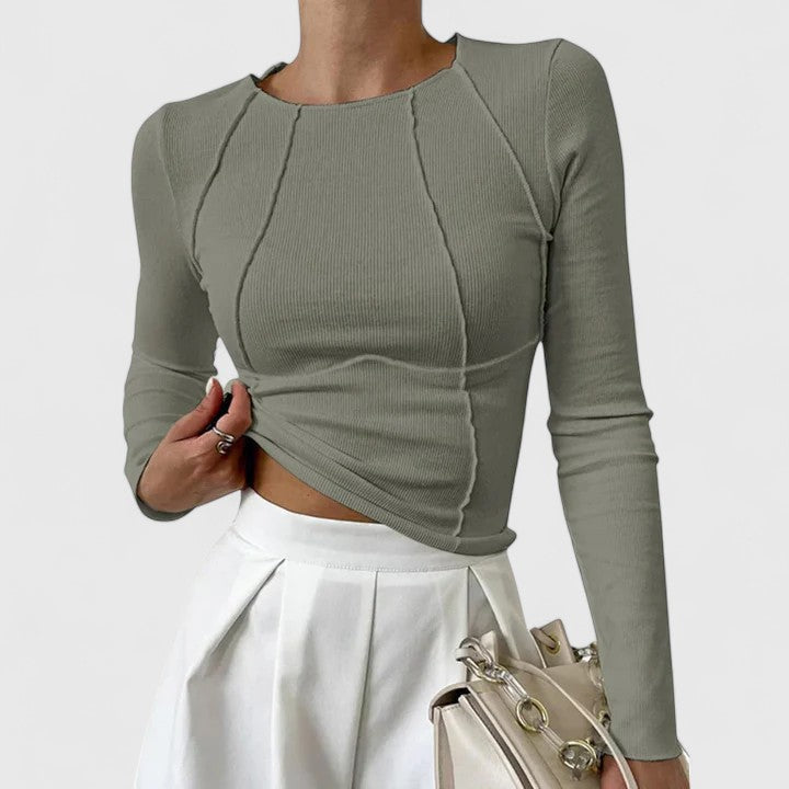 Marion | Soft Long Sleeve Top with Classic Neckline