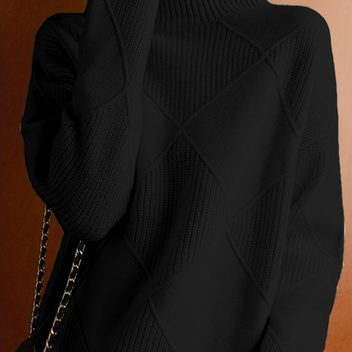 Corinne | High-Collar Knit Sweater in Timeless Solid Colour