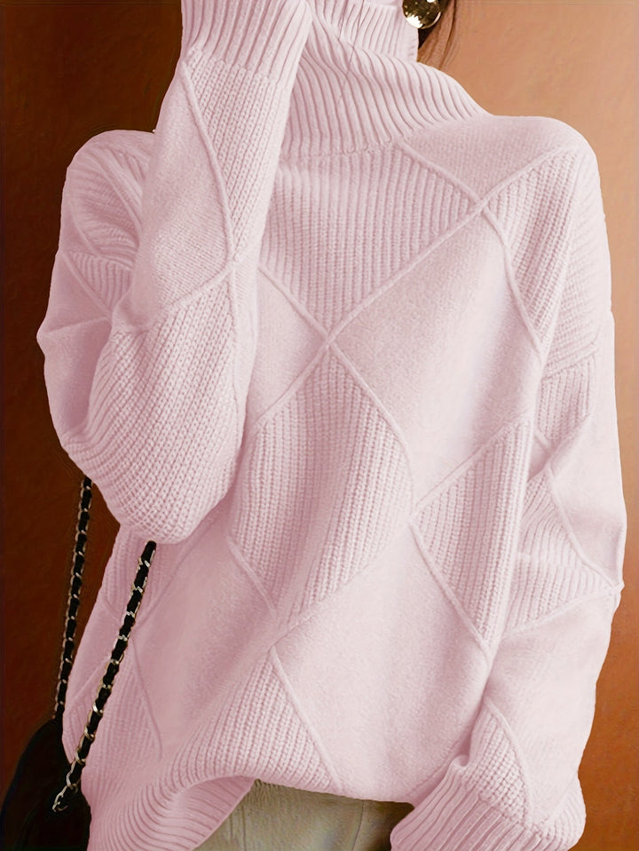 Corinne | High-Collar Knit Sweater in Timeless Solid Colour