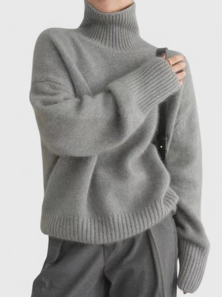 Althea | Soft Knit Sweater with Elegant High Collar