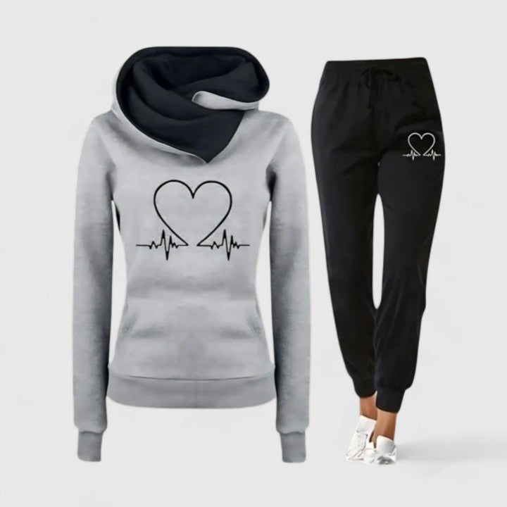 Paige | Comfortable Hoodie Set with Heartbeat Design