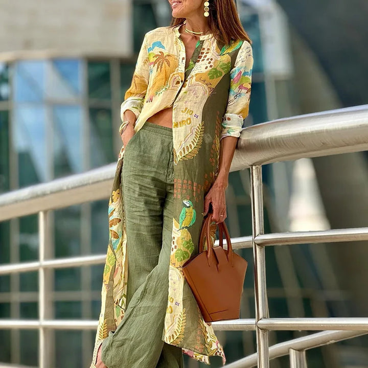 Miréliane | Linen Shirt & Wide-Leg Pants Set
