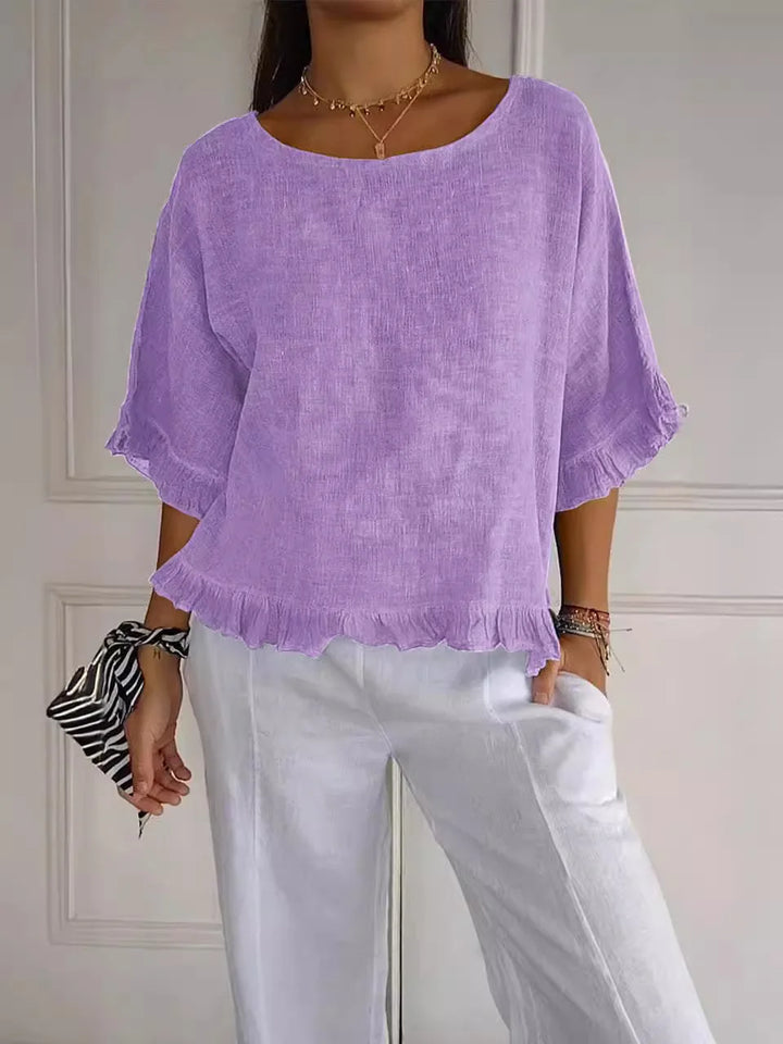 Celeste | Lightweight Blouse with Soft Ruffle Details