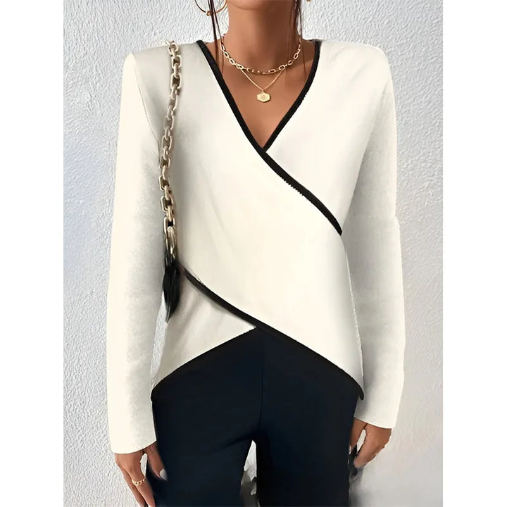 Colleen | Long-Sleeve Top with Crossed V-Neck