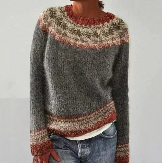 Colleen |  Knit Sweater with Printed Design