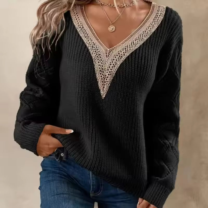 Elise | Two-Tone Knit Sweater