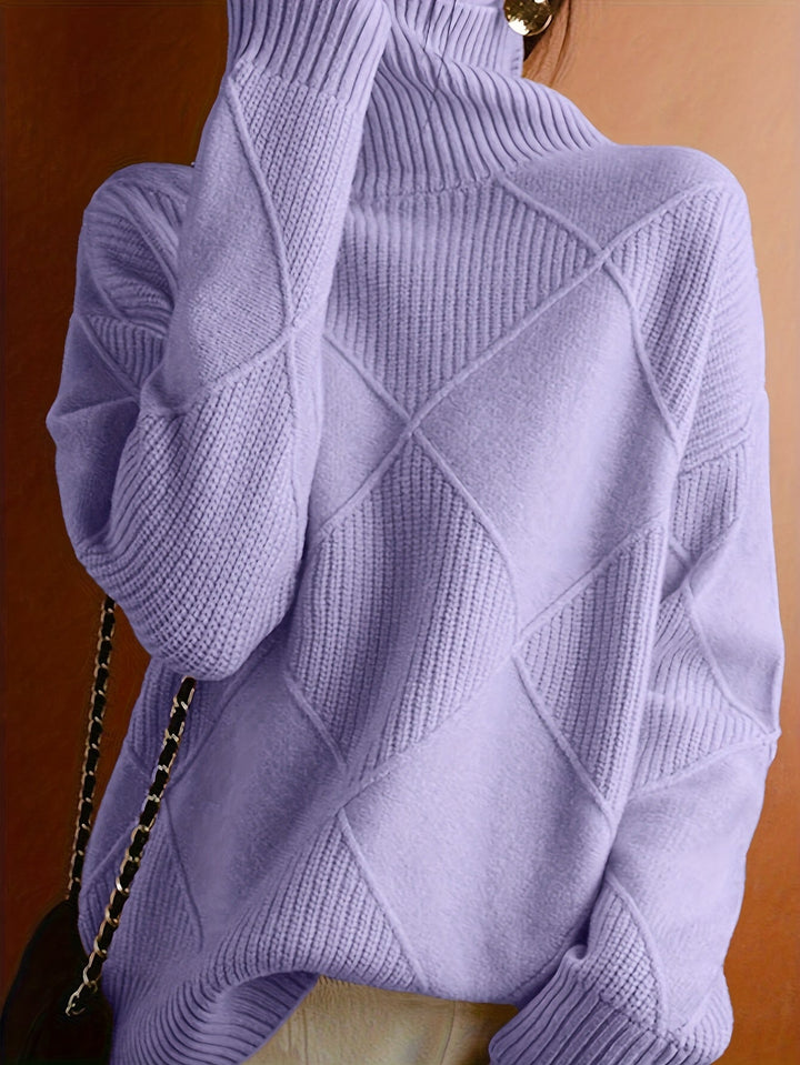 Corinne | High-Collar Knit Sweater in Timeless Solid Colour