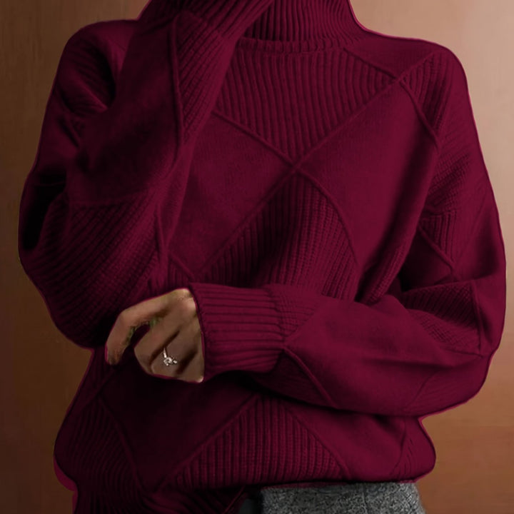 Corinne | High-Collar Knit Sweater in Timeless Solid Colour