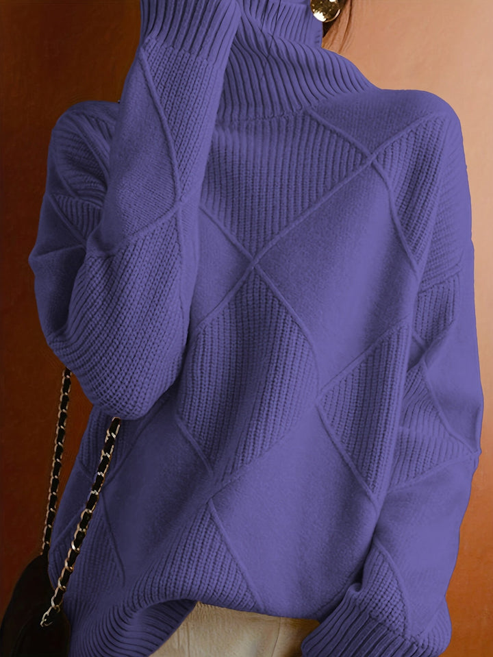 Corinne | High-Collar Knit Sweater in Timeless Solid Colour