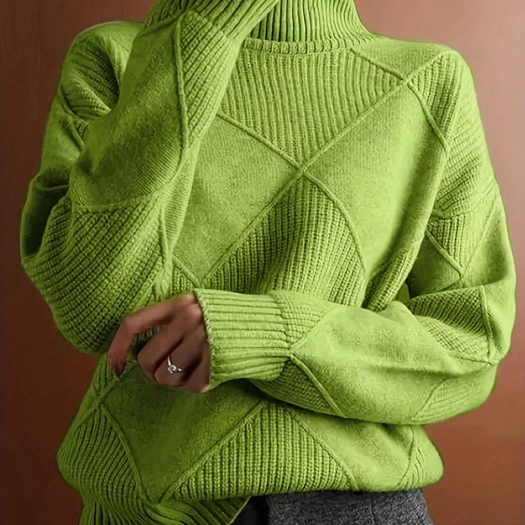 Corinne | High-Collar Knit Sweater in Timeless Solid Colour