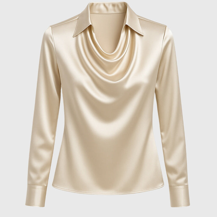 Sylvie | Soft Blouse with Elegant Pleated Neckline