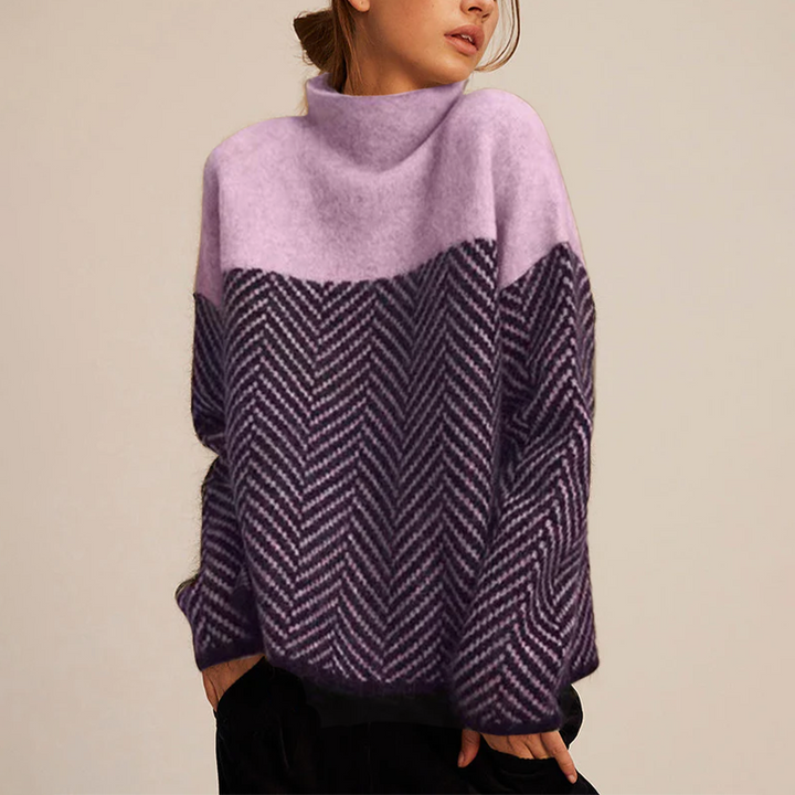 Marilyn | Herringbone Knit Sweater with Luxurious Softness