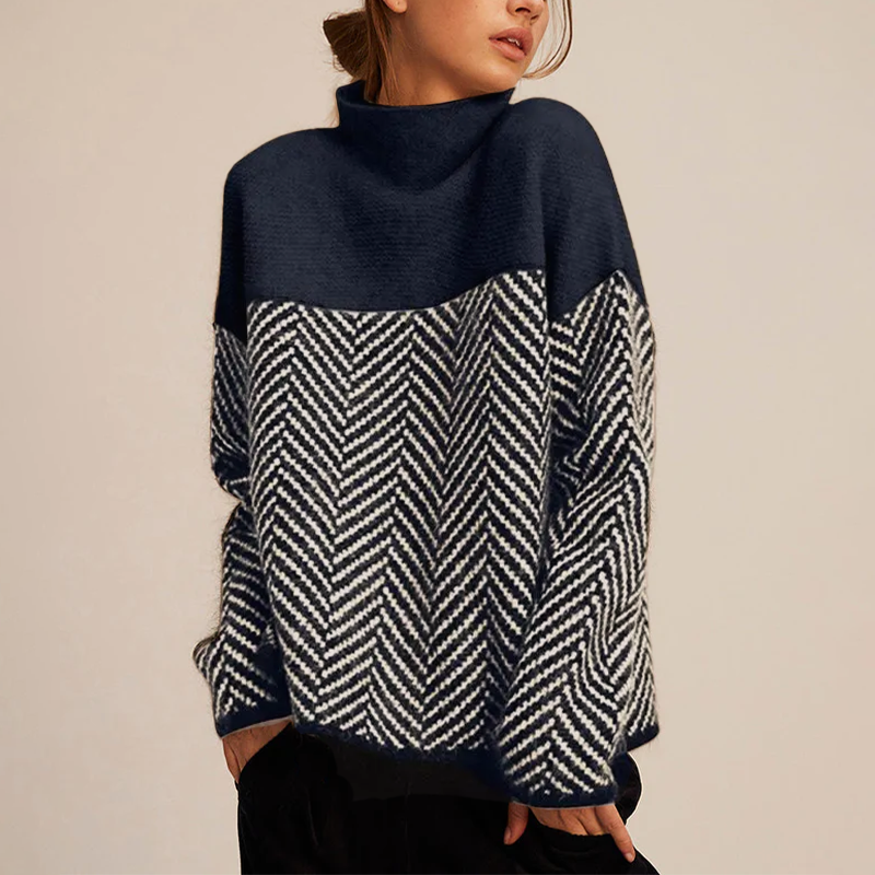 Marilyn | Herringbone Knit Sweater with Luxurious Softness