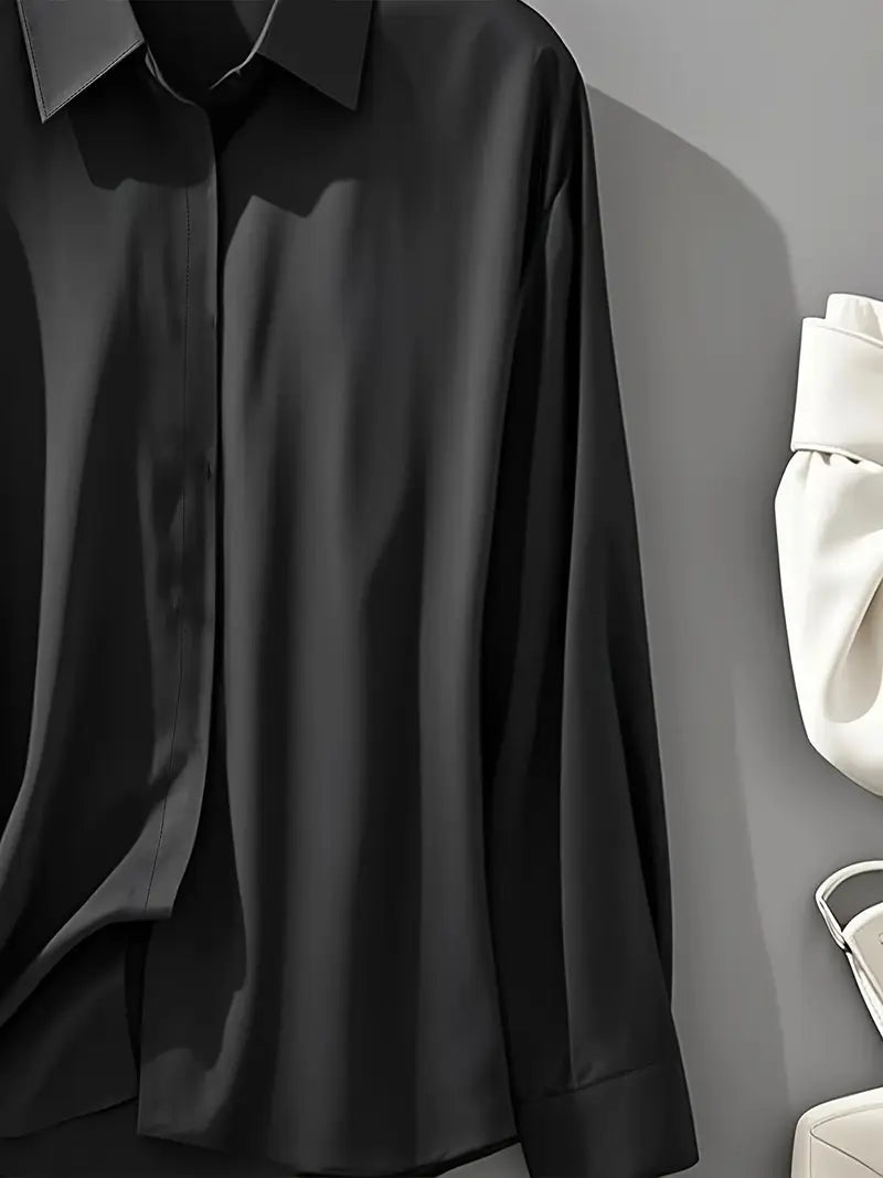 Amiliana | Fluid Shirt with Hidden Button Placket