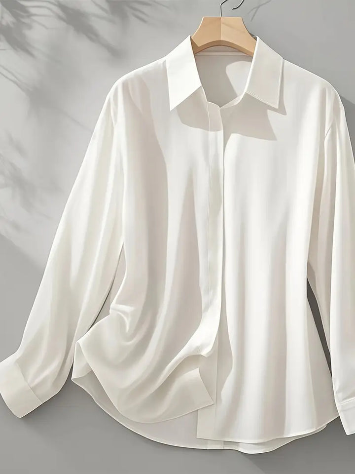 Amiliana | Fluid Shirt with Hidden Button Placket